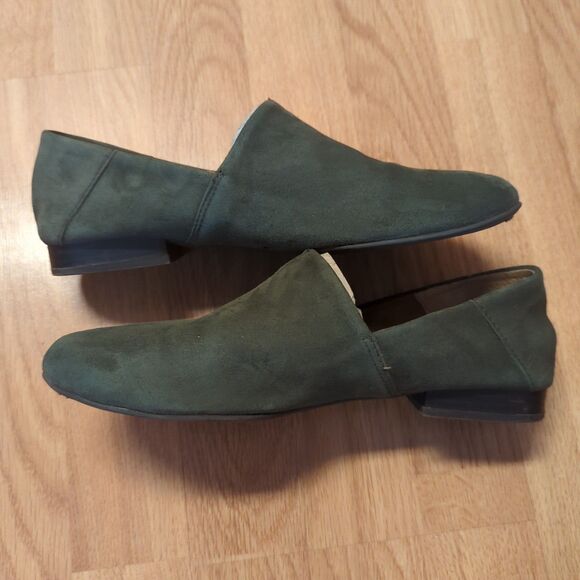 Born Hailey Loafer Womens 9.5M Green Leather Casual Slip On Notched - Picture 4 of 10